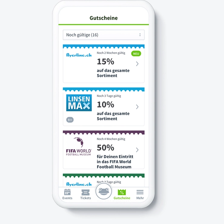 Gutscheine in Eventfrog App